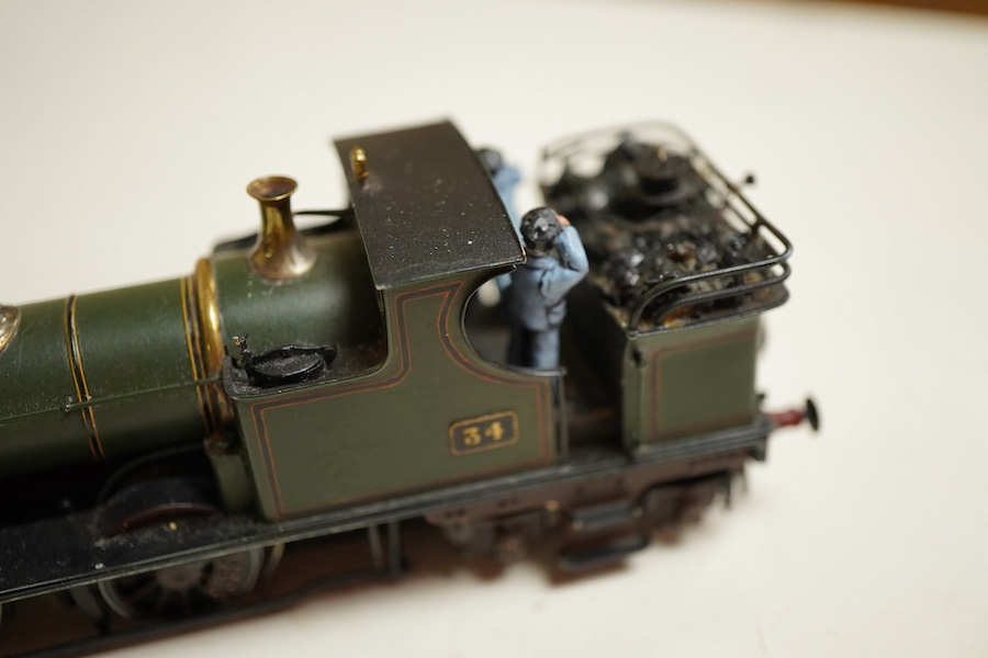 An award winning EM gauge scratch built model railway locomotive by John Worsley, GWR Dean 0-4-4T, 34, rebuilt for the Woolmer Instructional Military Railway (later the Longmoor Military Railway), together with the medal
